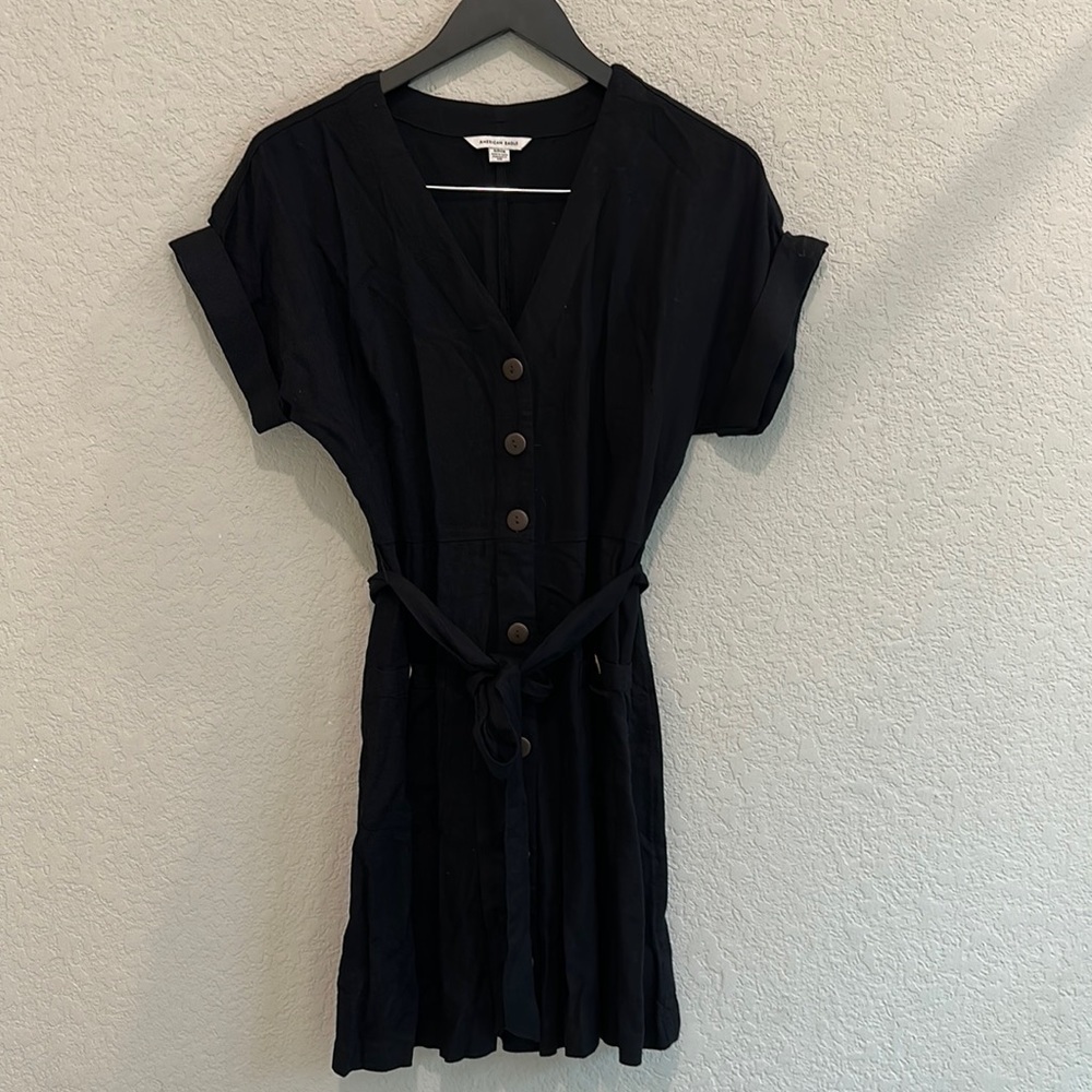 American Eagle Black Linen Dress Size SP like new no tags